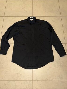 Classix Black Wing Tip Collar Tuxedo Shirt Pleated Front Large 16-16.5 34/35
